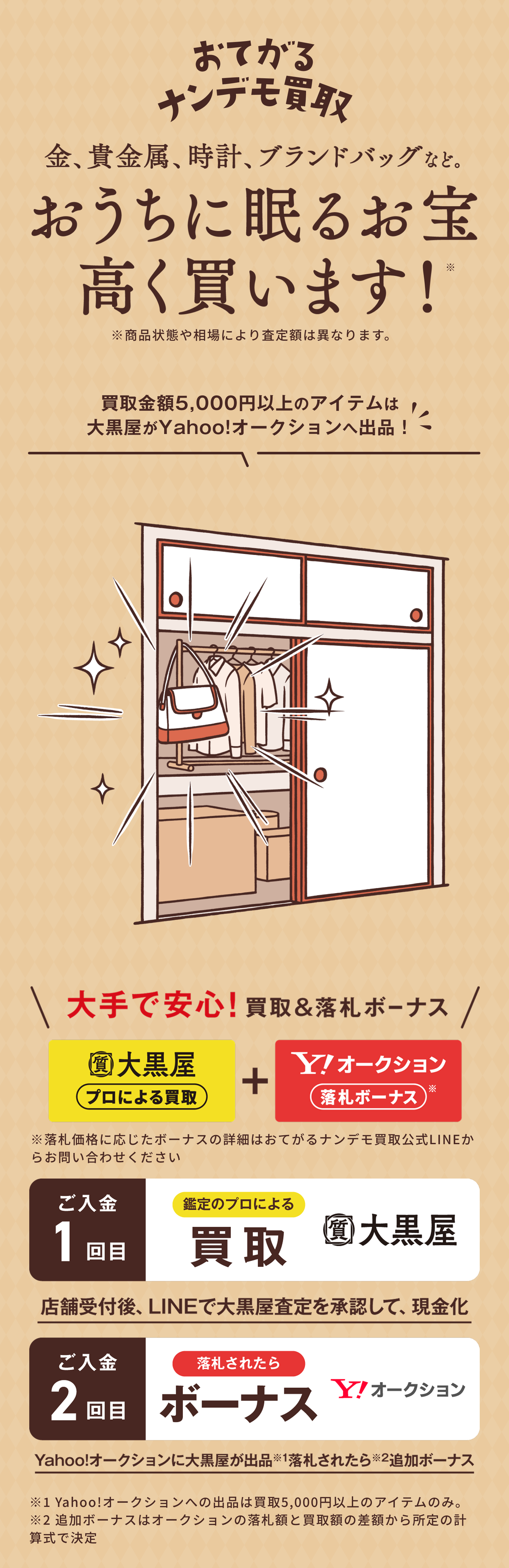 おてがるナンデモ買取 こんな買取、今までなかった！最大100万円の追加入金！
